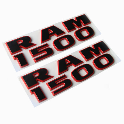 Emblem Set for 2015-2018 RAM 1500 3D Side Badge Replacement 68247897AA (Chrome / Black Red) 2-Pack/3-Pack