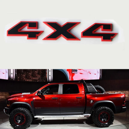 Emblem Set for 2015-2018 RAM 1500 3D Side Badge Replacement 68247897AA (Chrome / Black Red) 2-Pack/3-Pack