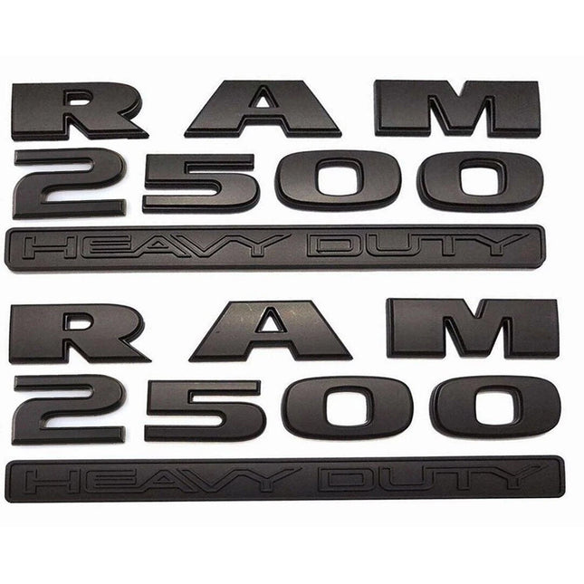 Emblem Badge Set for 2015-2018 RAM 2500 Heavy Duty Optional 4x4 Emblem (Black/Red) 2-Pack/3-Pack