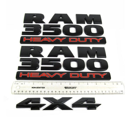 3D Emblem Badge Replacement Kit 2015–2018 RAM 3500 Heavy Duty & 4x4 (Black/Red) 2-Pack/3-Pack