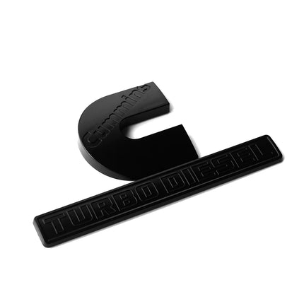 Hood Side Emblems 3D for 2013-2018 RAM 2500 3500 Cummins Turbo Diesel (Black/Red/Chrome)