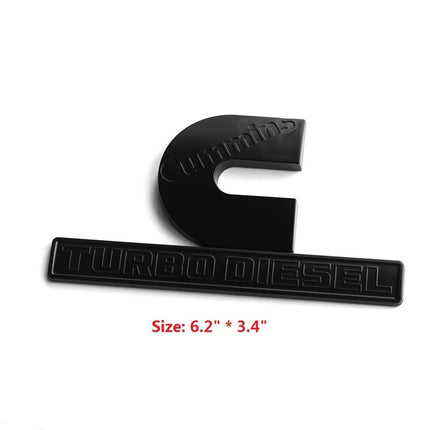 Hood Side Emblems 3D for 2013-2018 RAM 2500 3500 Cummins Turbo Diesel (Black/Red/Chrome)
