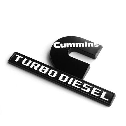 Hood Side Emblems 3D for 2013-2018 RAM 2500 3500 Cummins Turbo Diesel (Black/Red/Chrome)