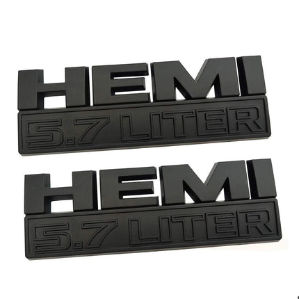 Fender Emblems for 2013-2024 RAM 1500 5.7L HEMI Badge Set 68247898AA (Black/Red/Chrome) 2-Pack