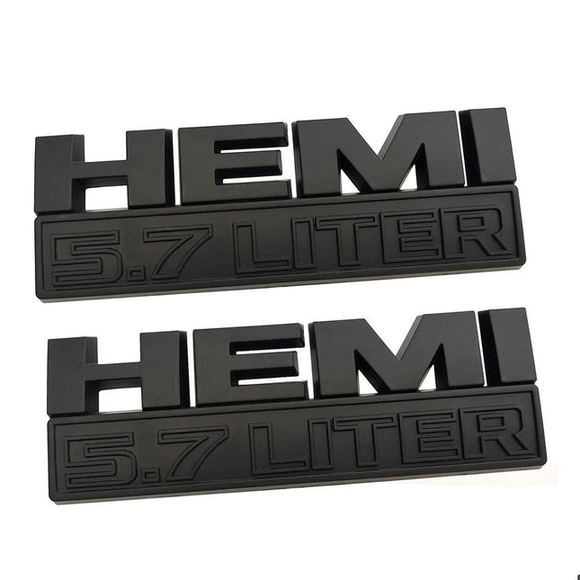 Fender Emblems for 2013-2024 RAM 1500 5.7L HEMI Badge Set 68247898AA (Black/Red/Chrome) 2-Pack