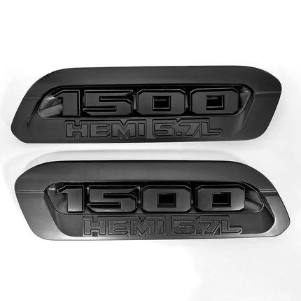 Hood Emblem Set Left Right for 2019–2024 RAM 1500 Heavy Duty Hemi 5.7 (Black/Red)