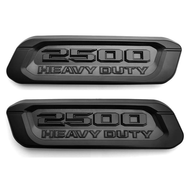 Hood Emblem Set for 2019-2026 RAM 2500 Heavy Duty Badge Replacement (Black/Red/Chrome) 2-Pack