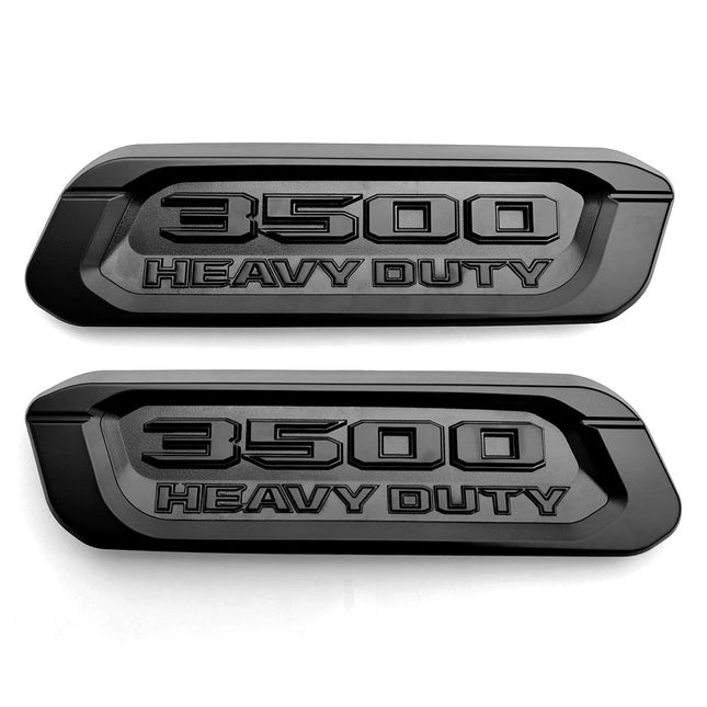 Hood Emblems for 2019–2026 RAM 3500 Heavy Duty Left Right Badge Set (Black/Red)
