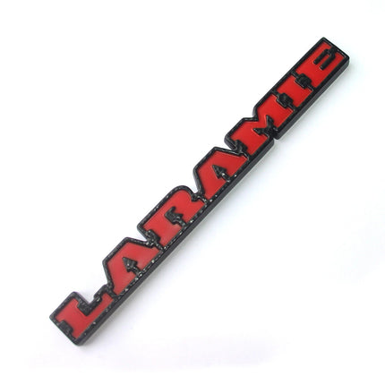 Tailgate Badge for 2019–2026 RAM 1500 Laramie Emblem Replacement (Black/Red/Chrome)
