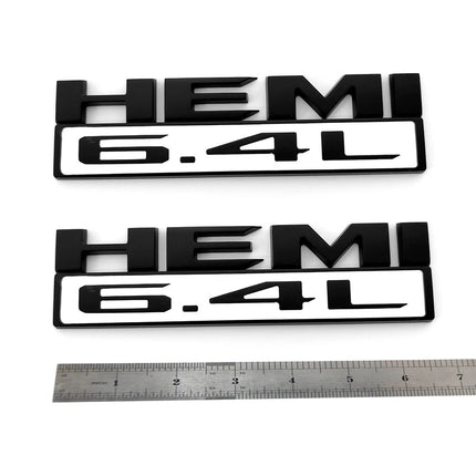 Hood Side Emblem Badges for RAM 2500/3500 2019‑2022 6.4L HEMI  (Black/Red/White/Chrome)